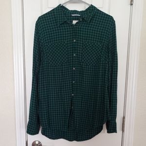 a new day Green Flannel Button Down Shirt